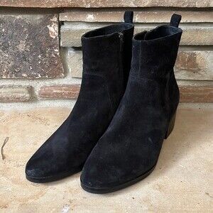 Via Spiga Suede Black Heeled Ankle Boot